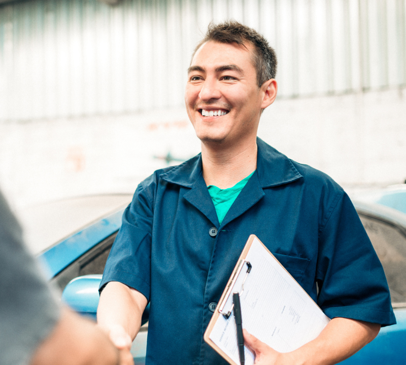 Auto mechanic with all-on-x dental implant smile