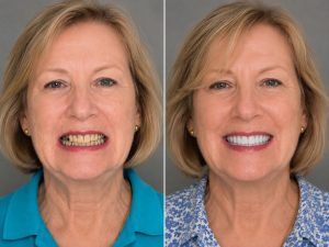 Kerry Voit DDS Dental Implants Before and After-Decaying and Missing Teeth